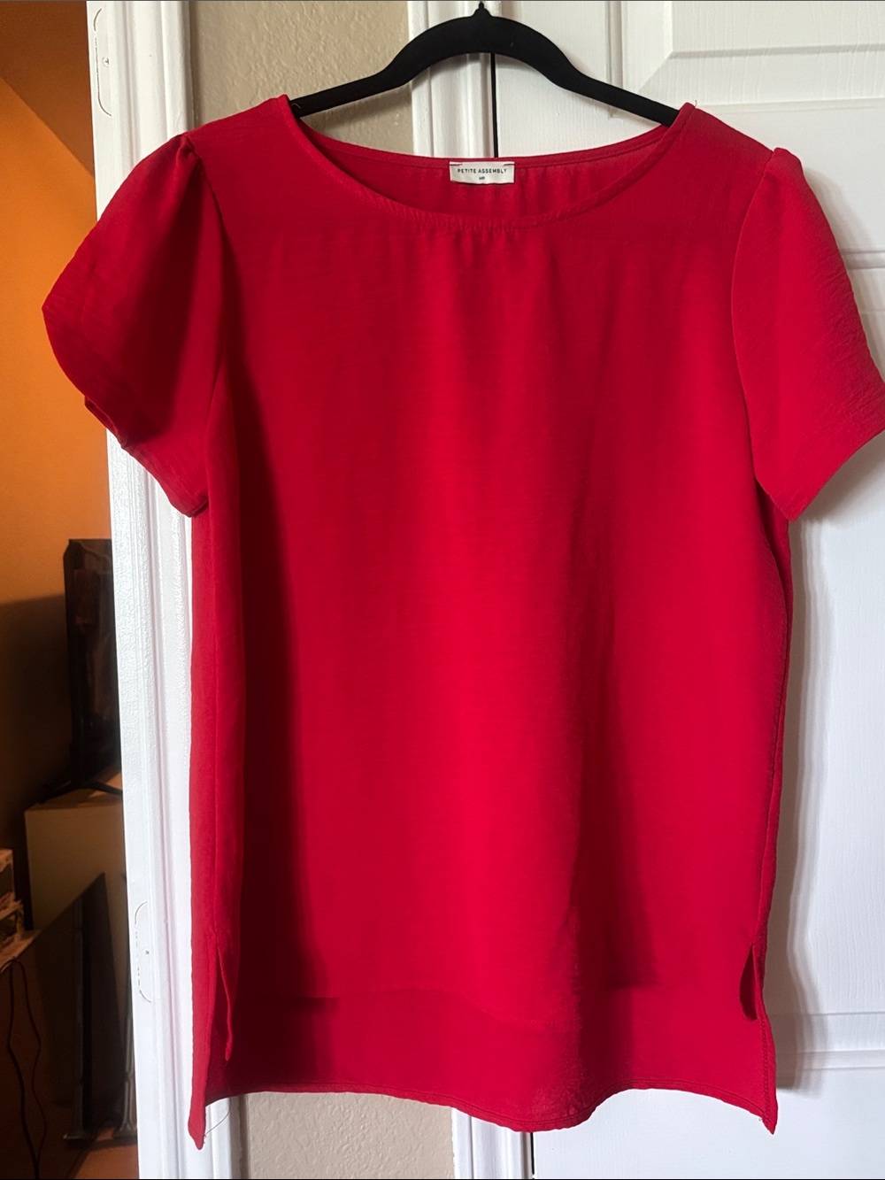 Bright Red Women's Short-Sleeve Blouse